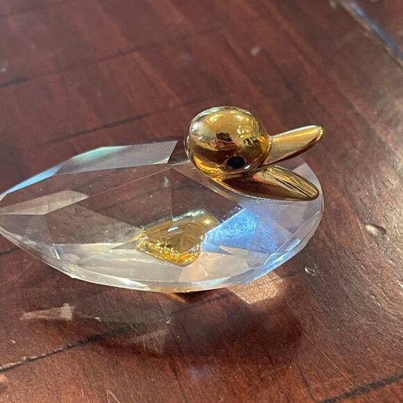 Crystal swan with gold - Picture 10 of 12